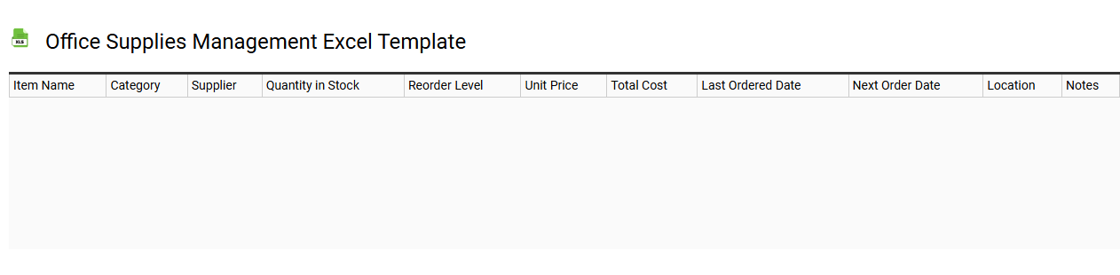 Office supplies management Excel template