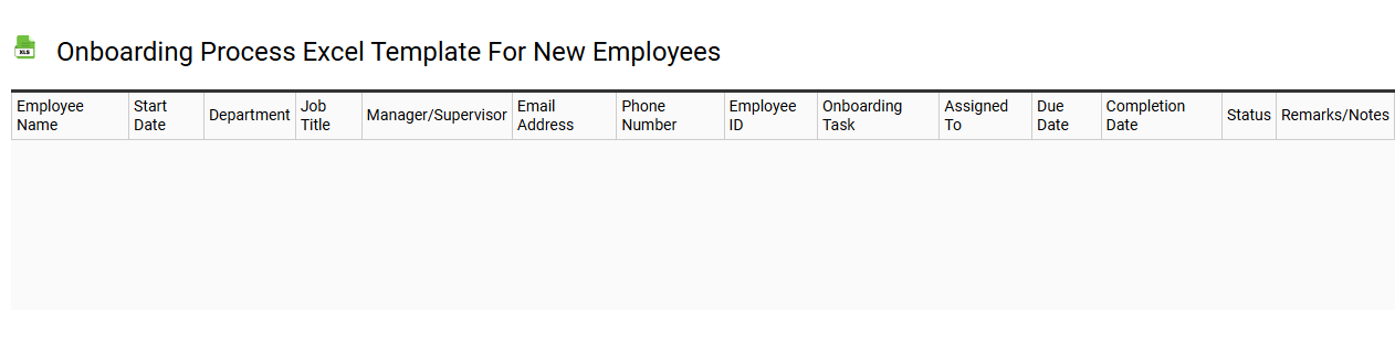 Onboarding process Excel template for new employees