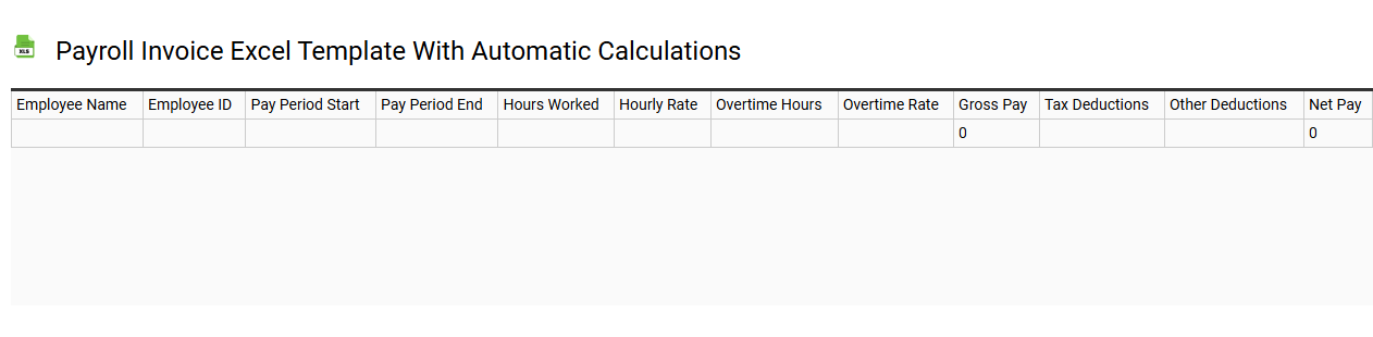 Payroll invoice Excel template with automatic calculations