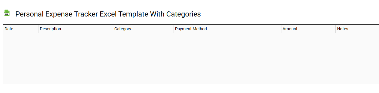 Personal expense tracker Excel template with categories