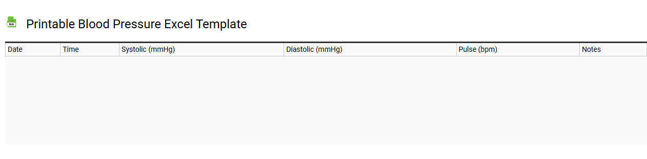 Printable blood pressure Excel template