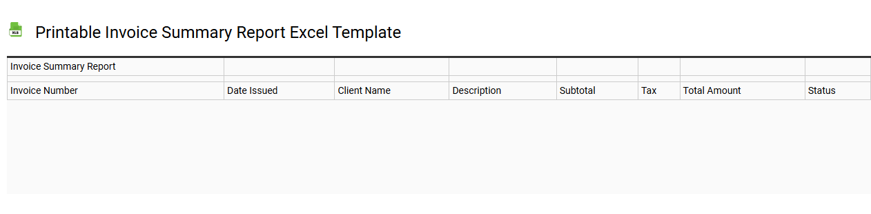 Printable invoice summary report Excel template