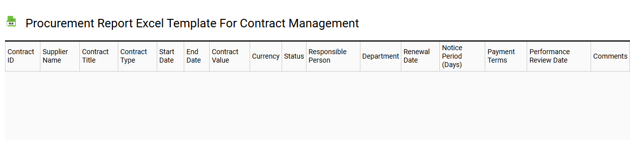 Procurement report Excel template for contract management