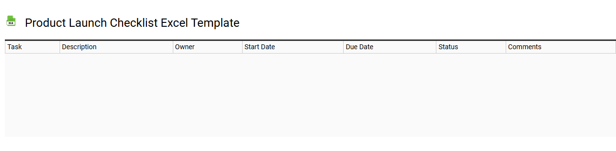 Product launch checklist Excel template
