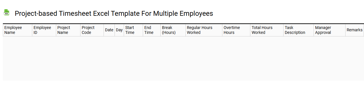 Project-based timesheet Excel template for multiple employees