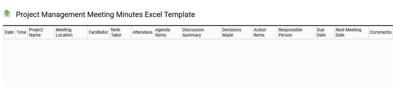 Project management meeting minutes Excel template