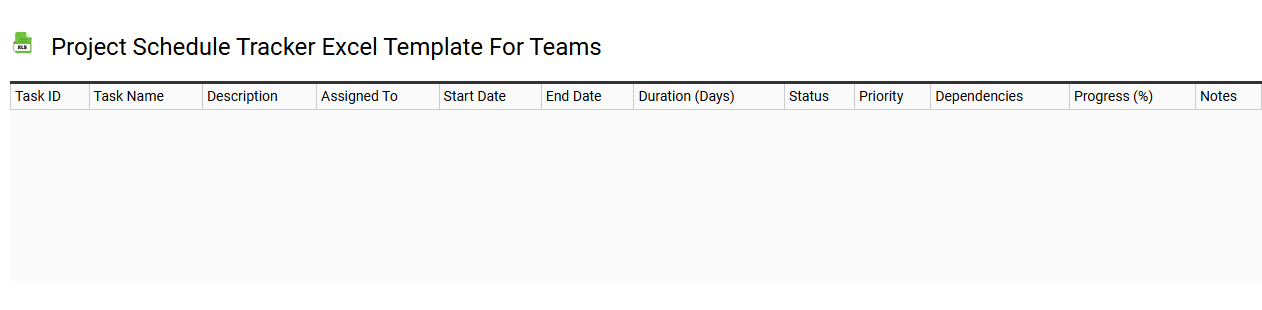 Project schedule tracker Excel template for teams