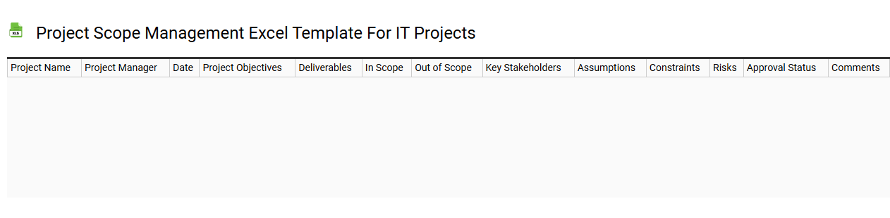 Project scope management Excel template for IT projects