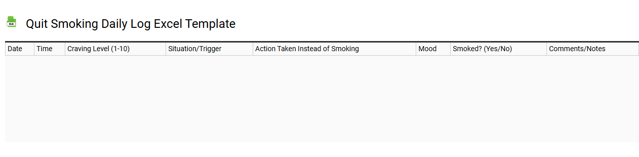 Quit smoking daily log Excel template