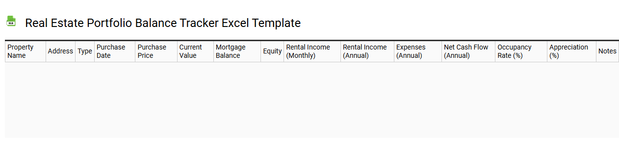 Real estate portfolio balance tracker Excel template