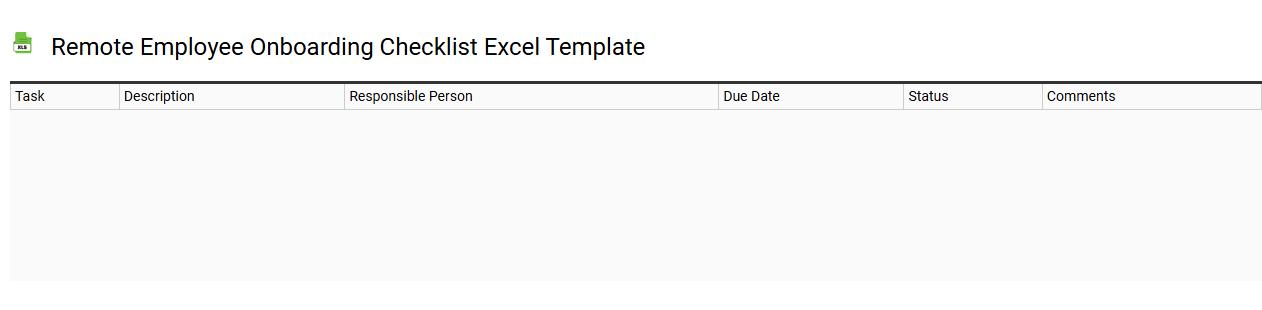 Remote employee onboarding checklist Excel template