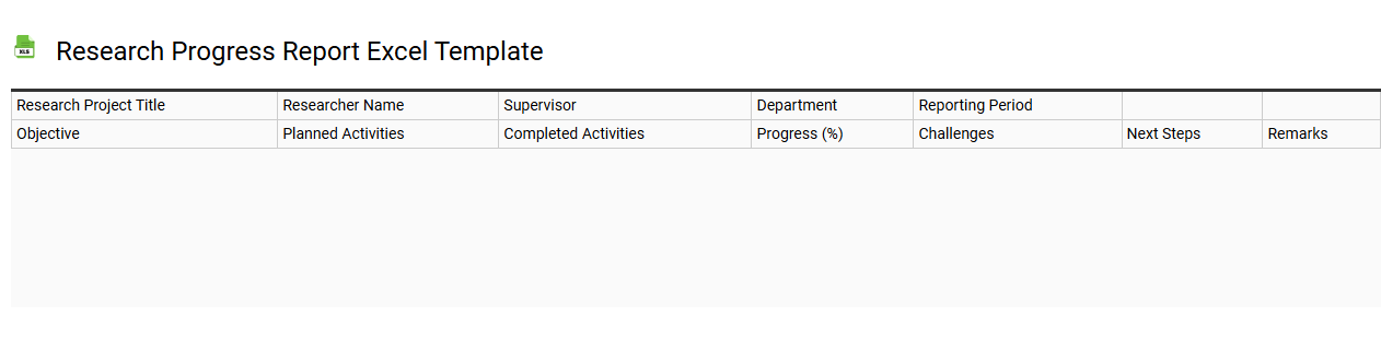Research progress report Excel template