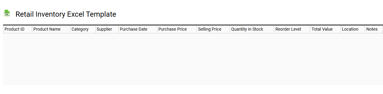 Retail inventory Excel template