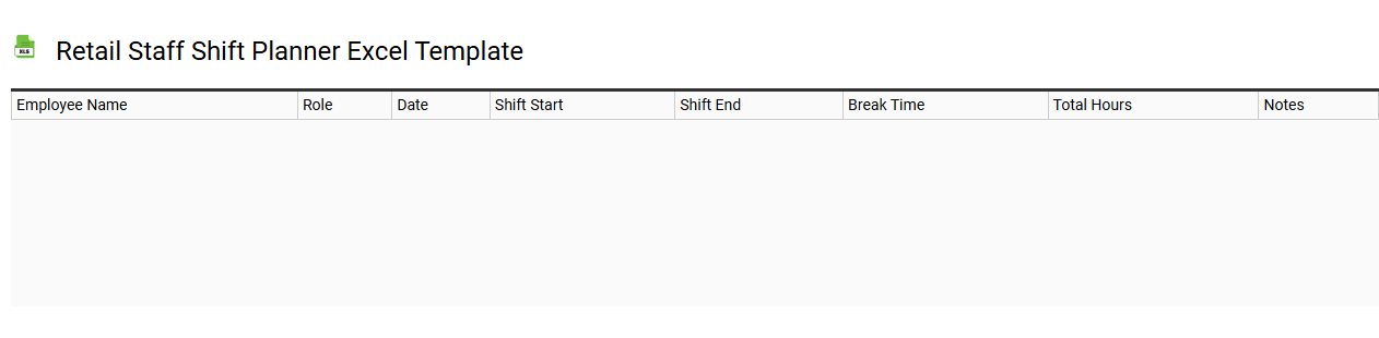 Retail staff shift planner Excel template
