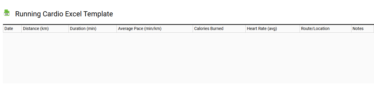 Running cardio Excel template