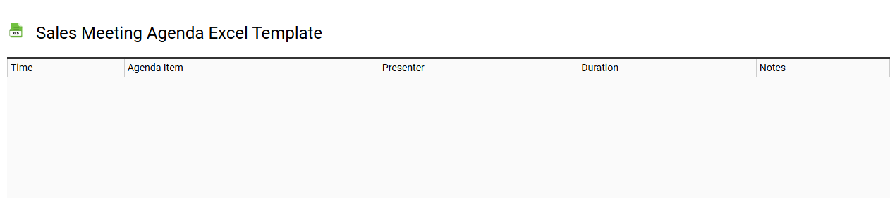 Sales meeting agenda Excel template
