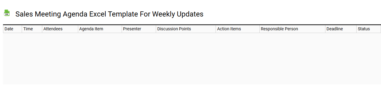 Sales meeting agenda Excel template for weekly updates