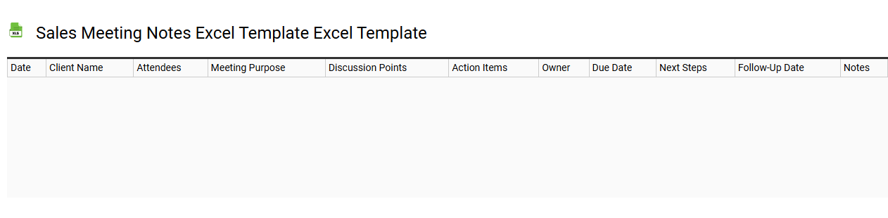 Sales meeting notes Excel template Excel template