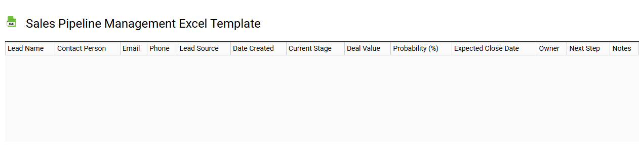 Sales pipeline management Excel template