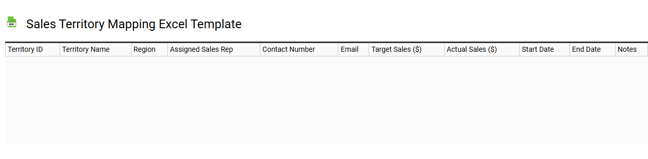 Sales territory mapping Excel template