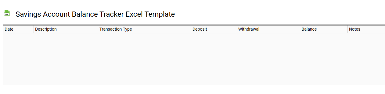 Savings account balance tracker Excel template