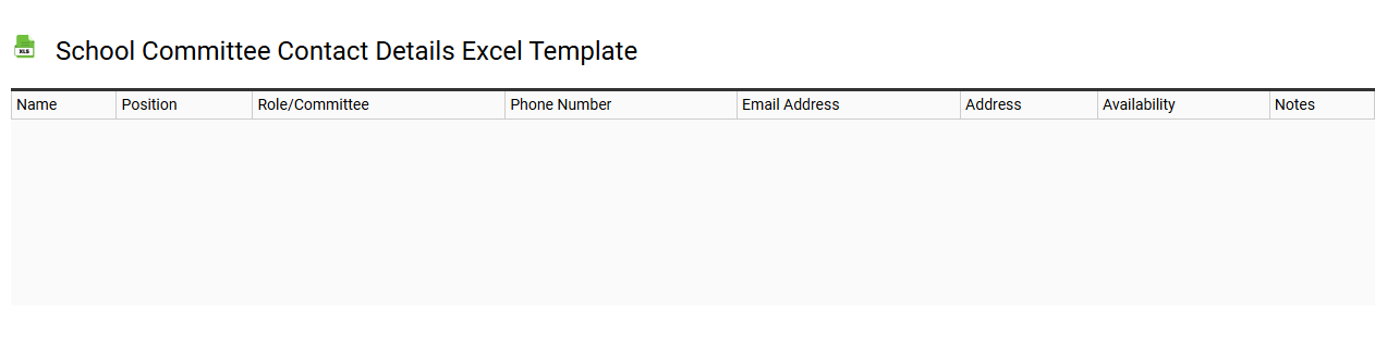 School committee contact details Excel template