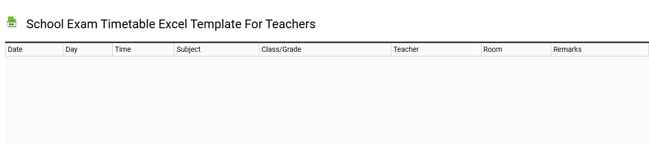 School exam timetable Excel template for teachers