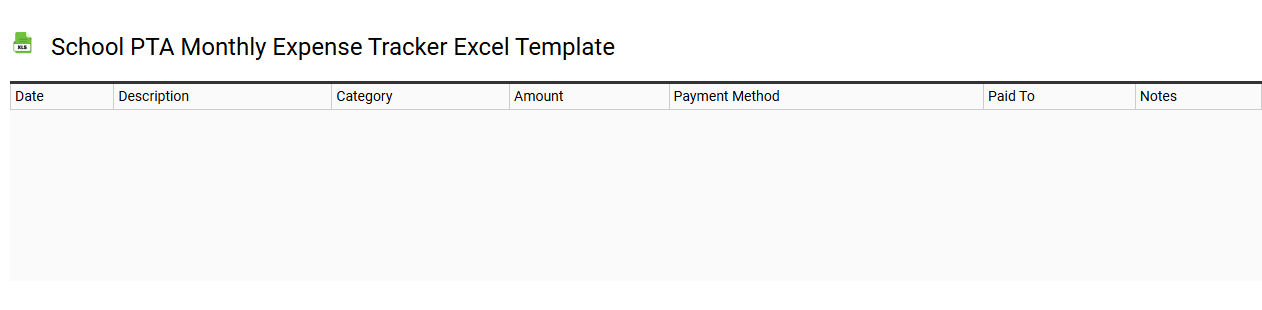 School PTA monthly expense tracker Excel template