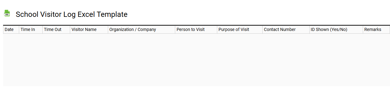 School visitor log Excel template