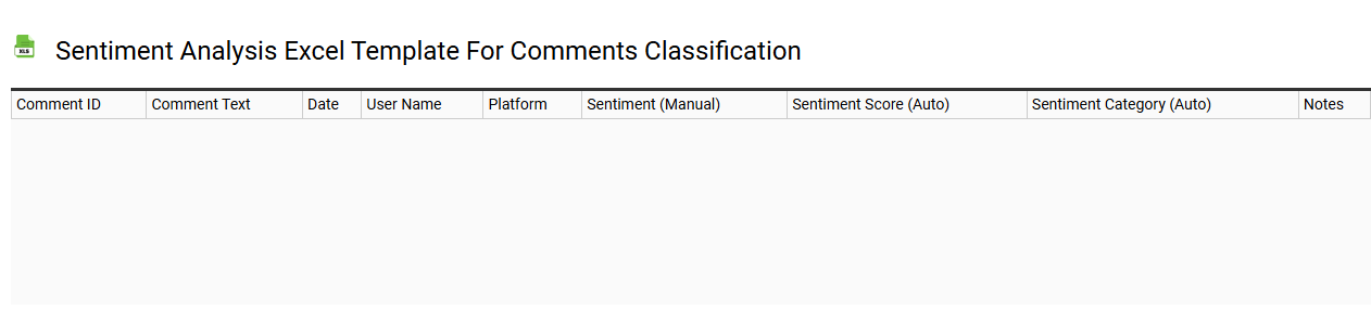 Sentiment analysis Excel template for comments classification