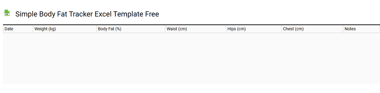 Simple body fat tracker Excel template free