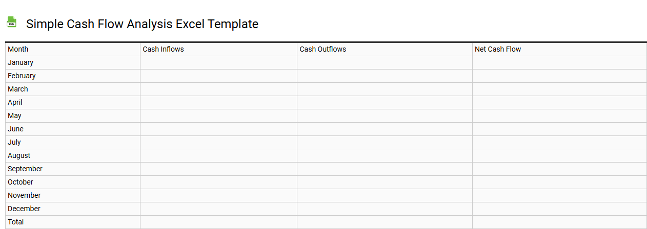 Simple cash flow analysis Excel template