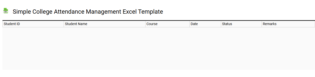 Simple college attendance management Excel template