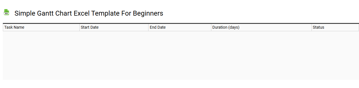 Simple Gantt chart Excel template for beginners