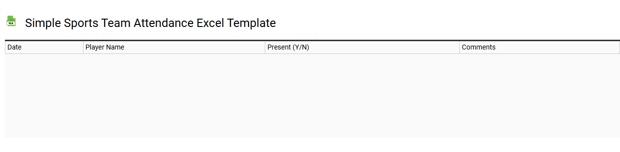 Simple sports team attendance Excel template