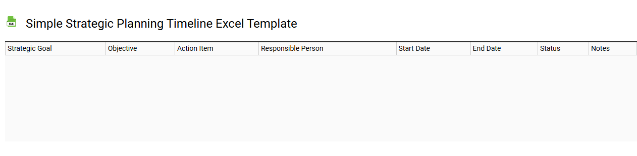 Simple strategic planning timeline Excel template