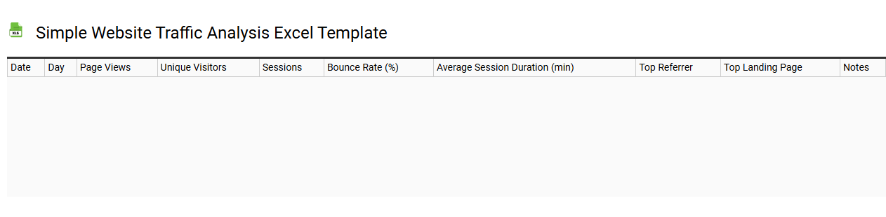 Simple website traffic analysis Excel template