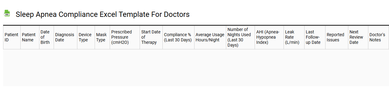 Sleep apnea compliance Excel template for doctors