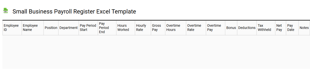 Small business payroll register Excel template