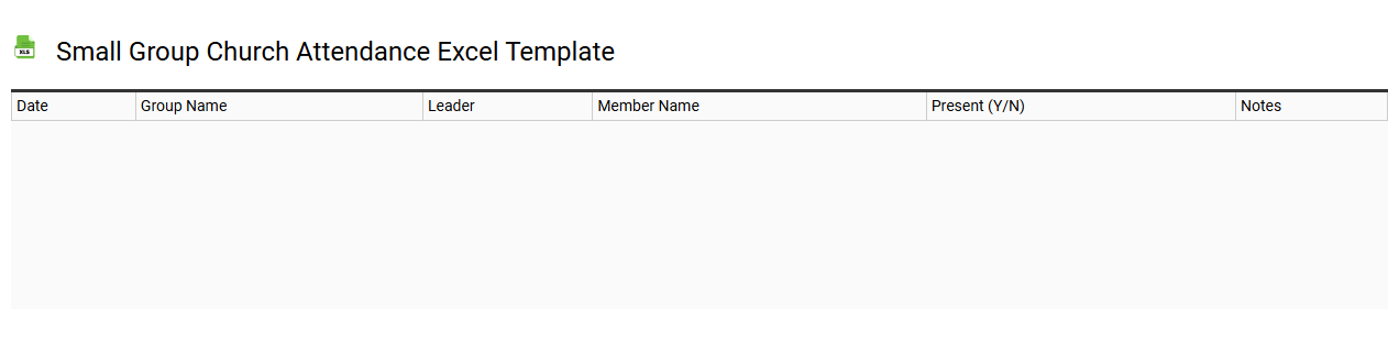 Small group church attendance Excel template