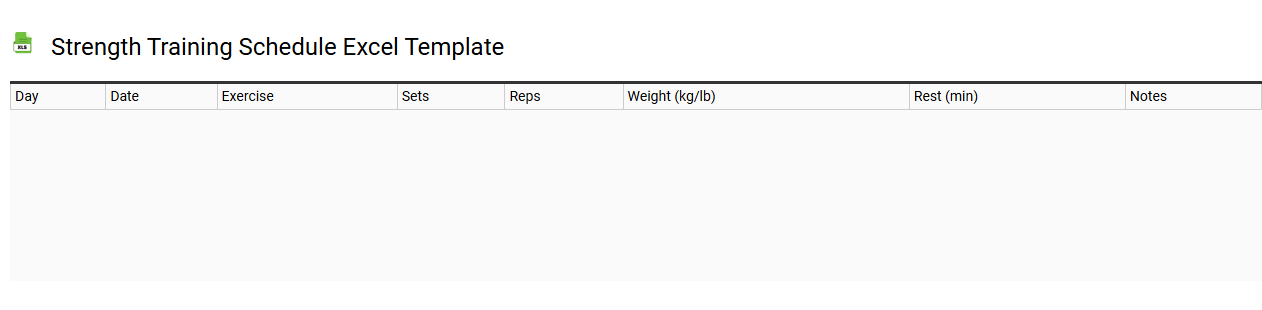 Strength training schedule Excel template