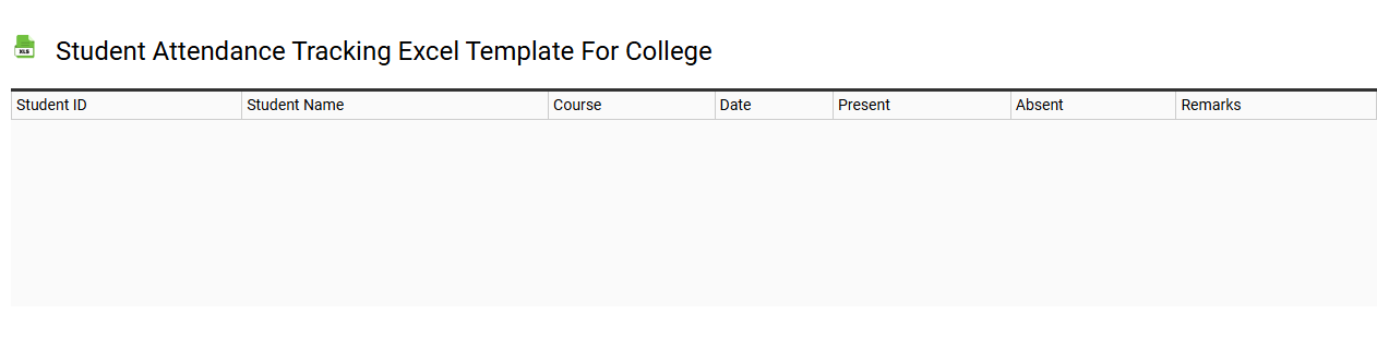 Student attendance tracking Excel template for college