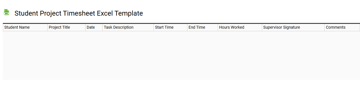 Student project timesheet Excel template