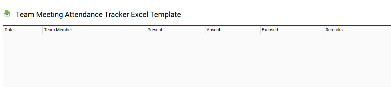 Team meeting attendance tracker Excel template