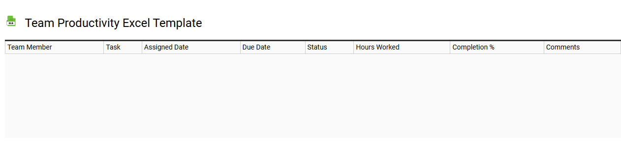 Team productivity Excel template