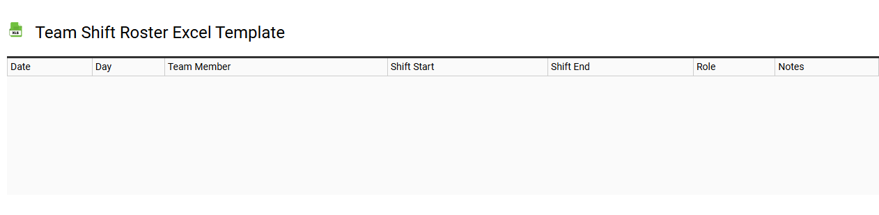 Team shift roster Excel template