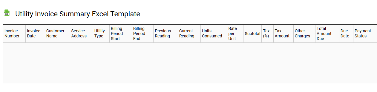 Utility invoice summary Excel template