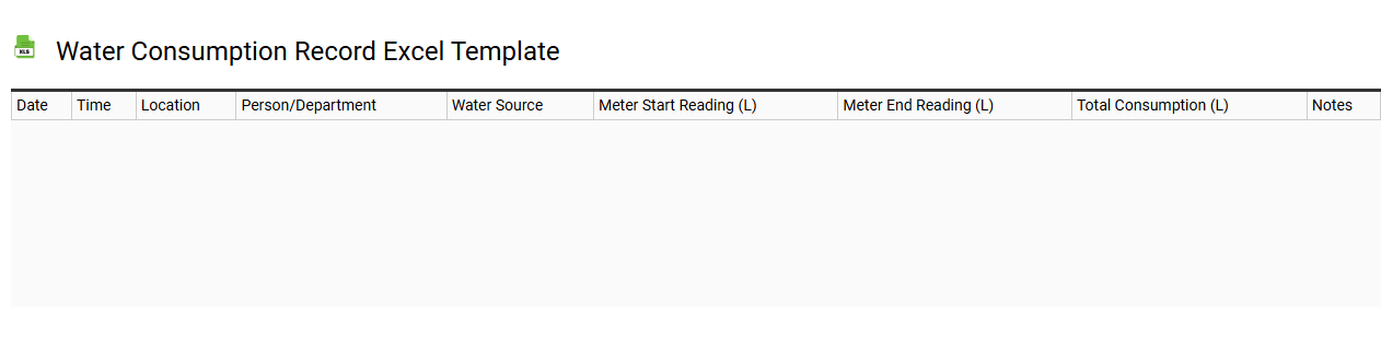 Water consumption record Excel template