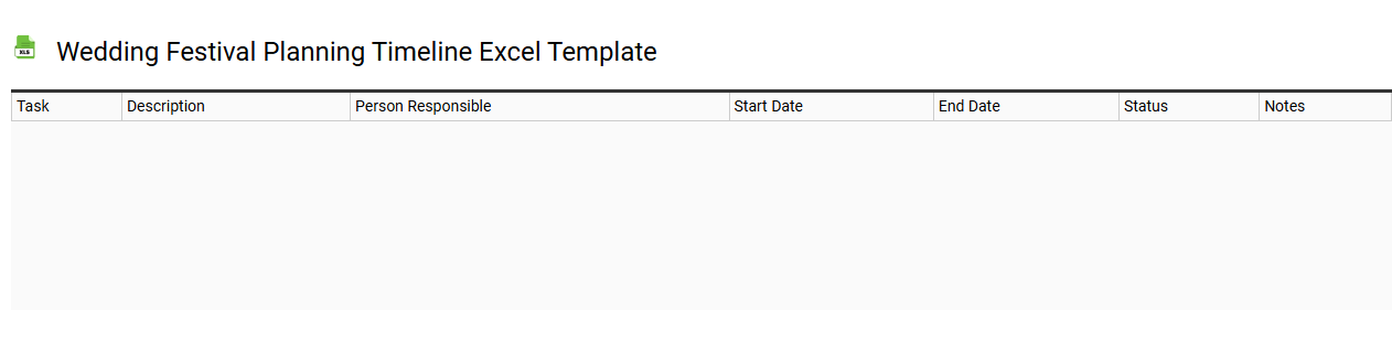 Wedding festival planning timeline Excel template