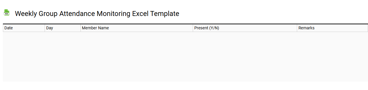 Weekly group attendance monitoring Excel template